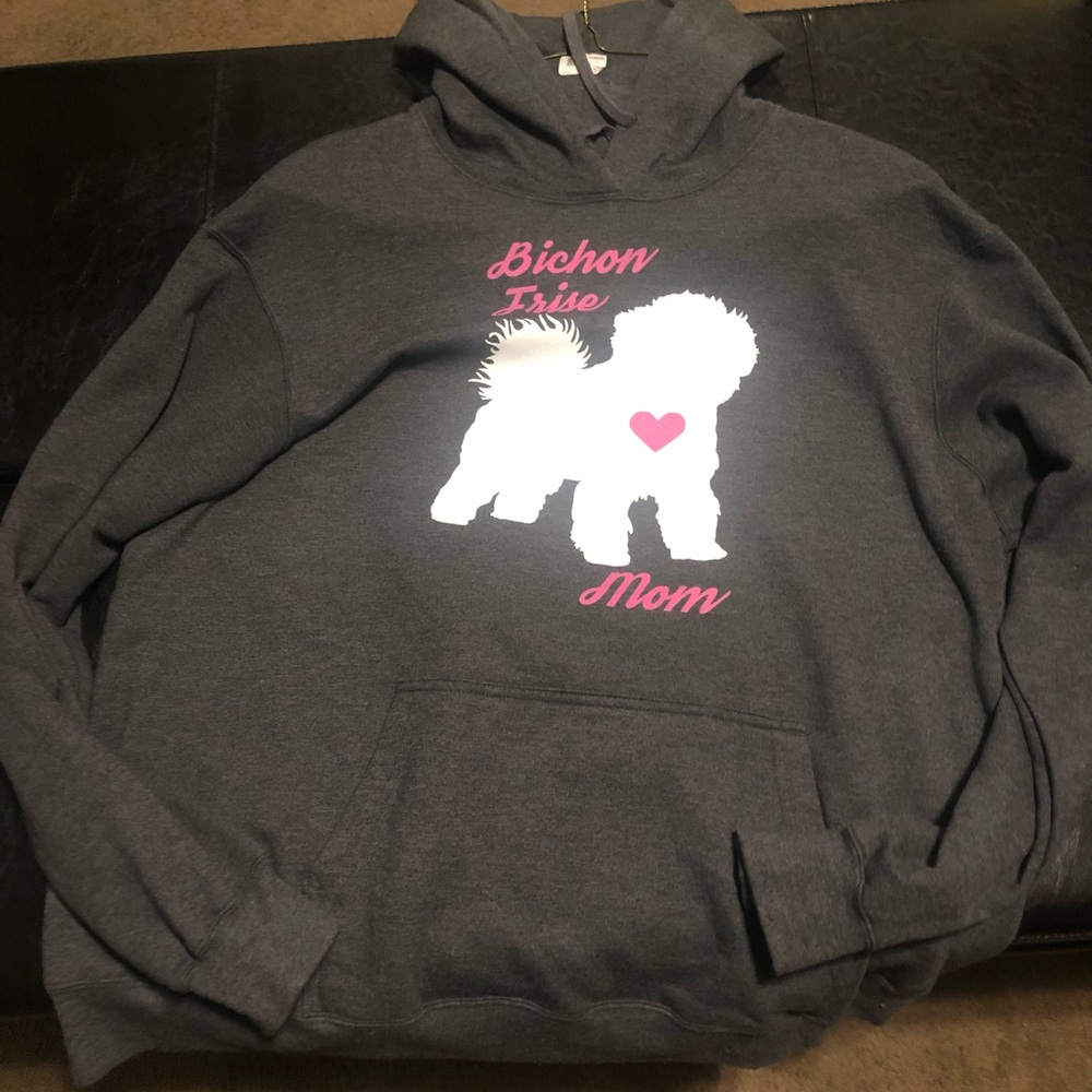 Gray Bichon Frise mom sweatshirt